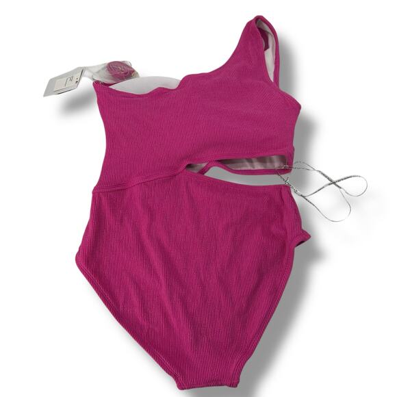 NEW Michael Kors Pink One Piece Swimsuit 8 Cut Out Monokini preppy cute beach - Picture 4 of 7